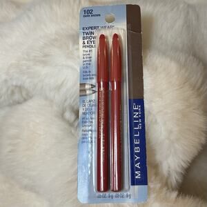New Maybelline Expert Wear Twin Eye & Brow Pencils #102 Dark Brown Discontinued